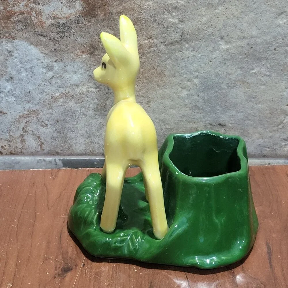 Vintage Shawnee USA Shiny Glaze Deer Fawn Ceramic Planter Vase